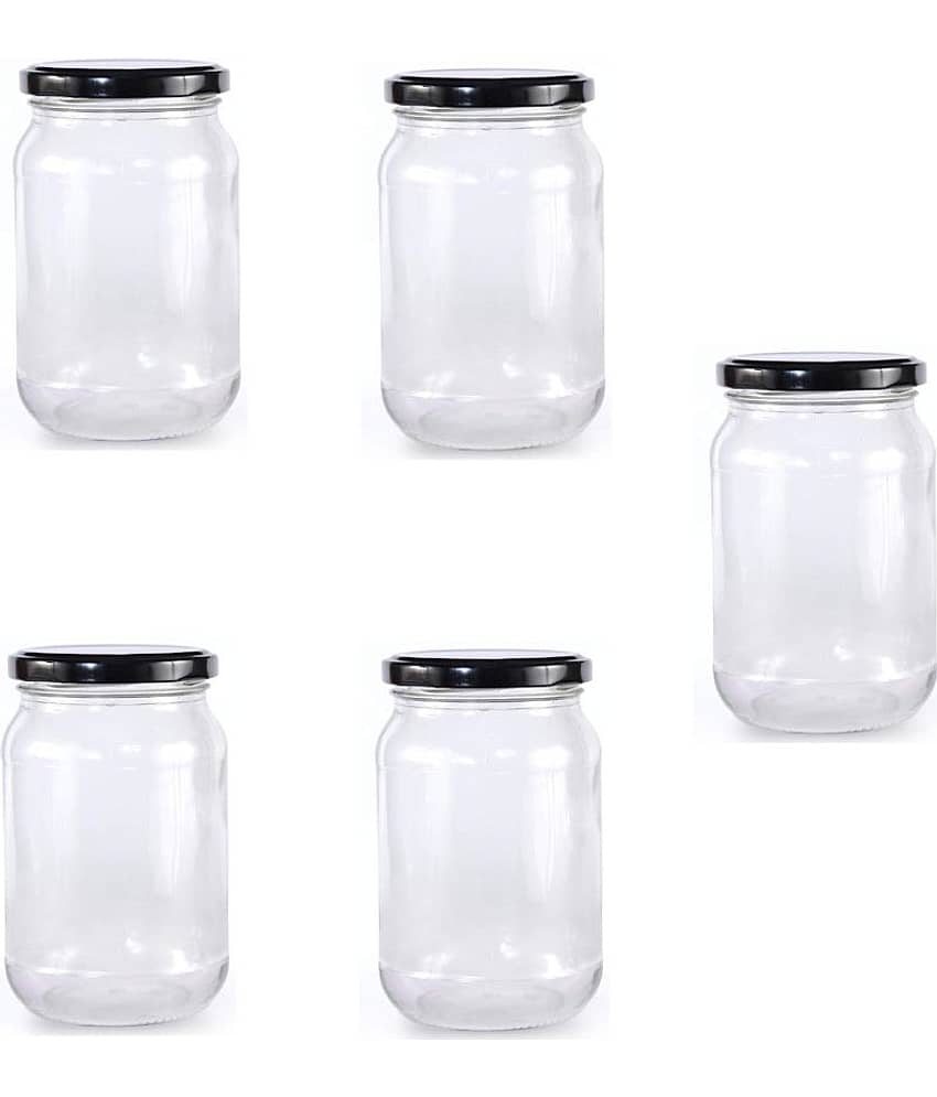 Somil - Storage Container Glass Transparent Pickle Container ( Set of 5 )