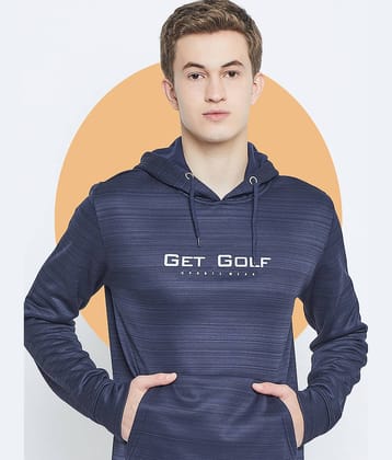 GET GOLF Cotton Blend Hooded Men's Sweatshirt - Navy ( Pack of 1 )