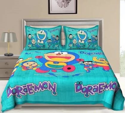 3001-Hometrade India-Standard King Size (90*108 Inches) Double Bedsheet With 2 Pillow Cover-RJ-14-Jaipur lining-3382