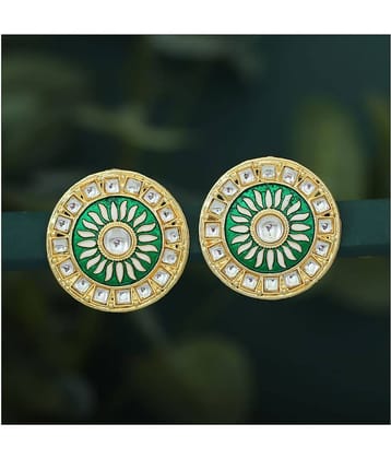 Sukkhi Classic Gold Plated Kundan Meenakari Stud Earring For Women