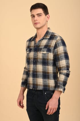 Maxin - Slub Check Shirt - Khaki-S-38 / KHAKI