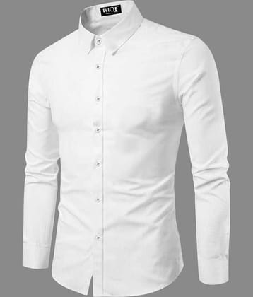 Eviqe Cotton Blend Regular Fit Full Sleeves Men's Formal Shirt - White ( Pack of 1 )