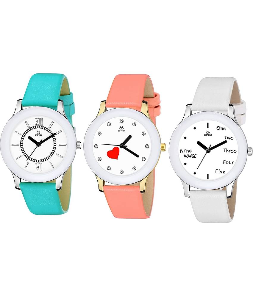 Septem Multicolor Leather Analog Men's Watch
