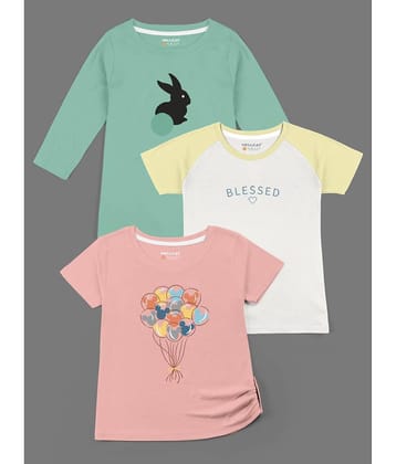 HELLCAT - Multicolor Cotton Blend Girls T-Shirt ( Pack of 3 )