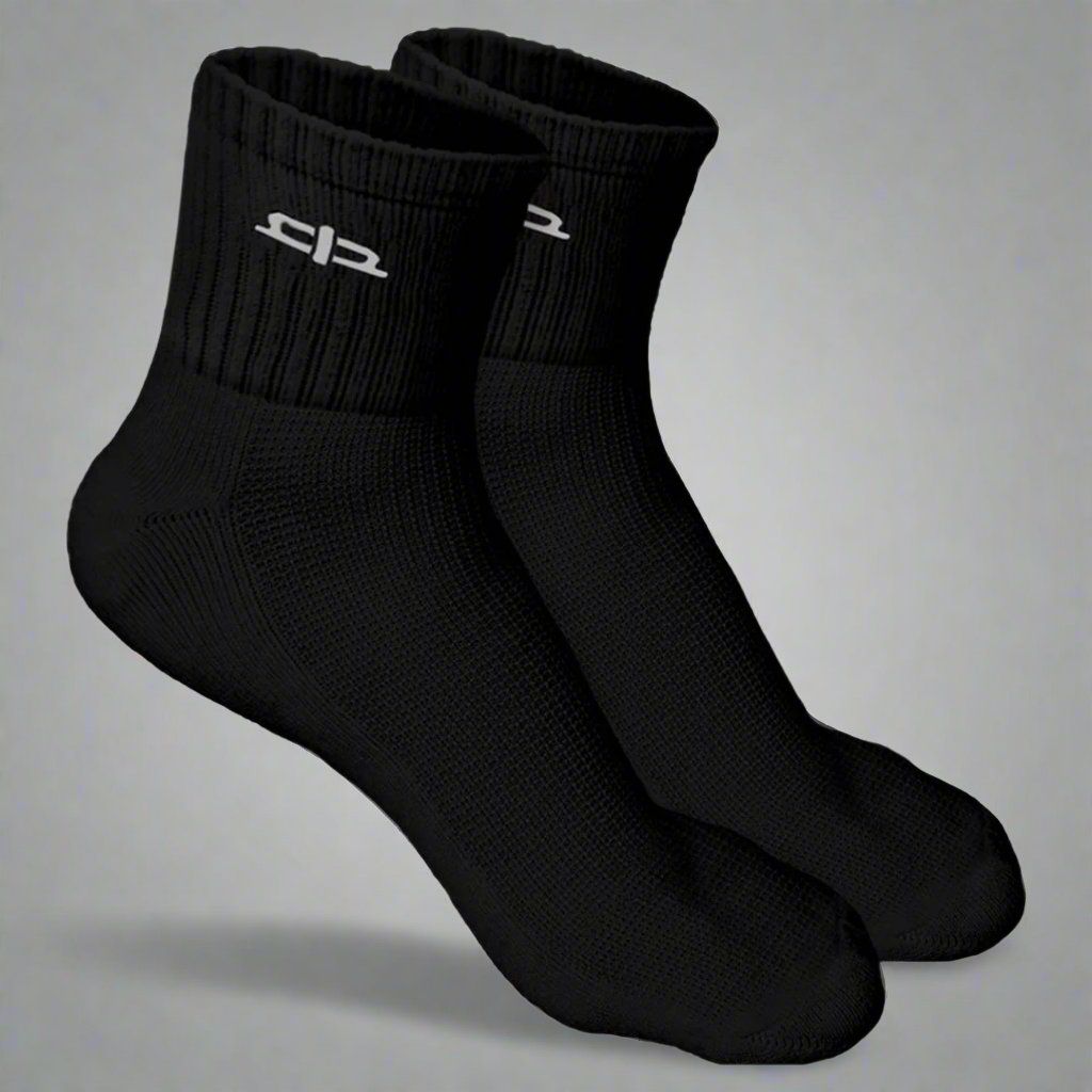 Heelium Bamboo Quarter Socks for Women - 2 Pairs-Black | Black