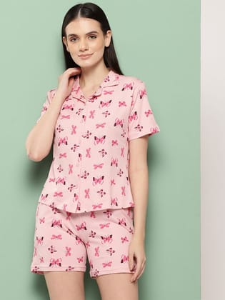 Leading Lady Women's Printed Cotton Night Suit with Shorts Leading Lady Women's Printed Cotton Night Suit with Shorts