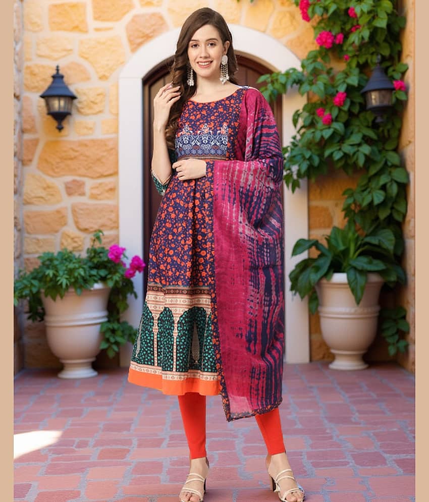 Pannkh - Multicoloured Rayon Women's Anarkali Kurti ( Pack of 1 )