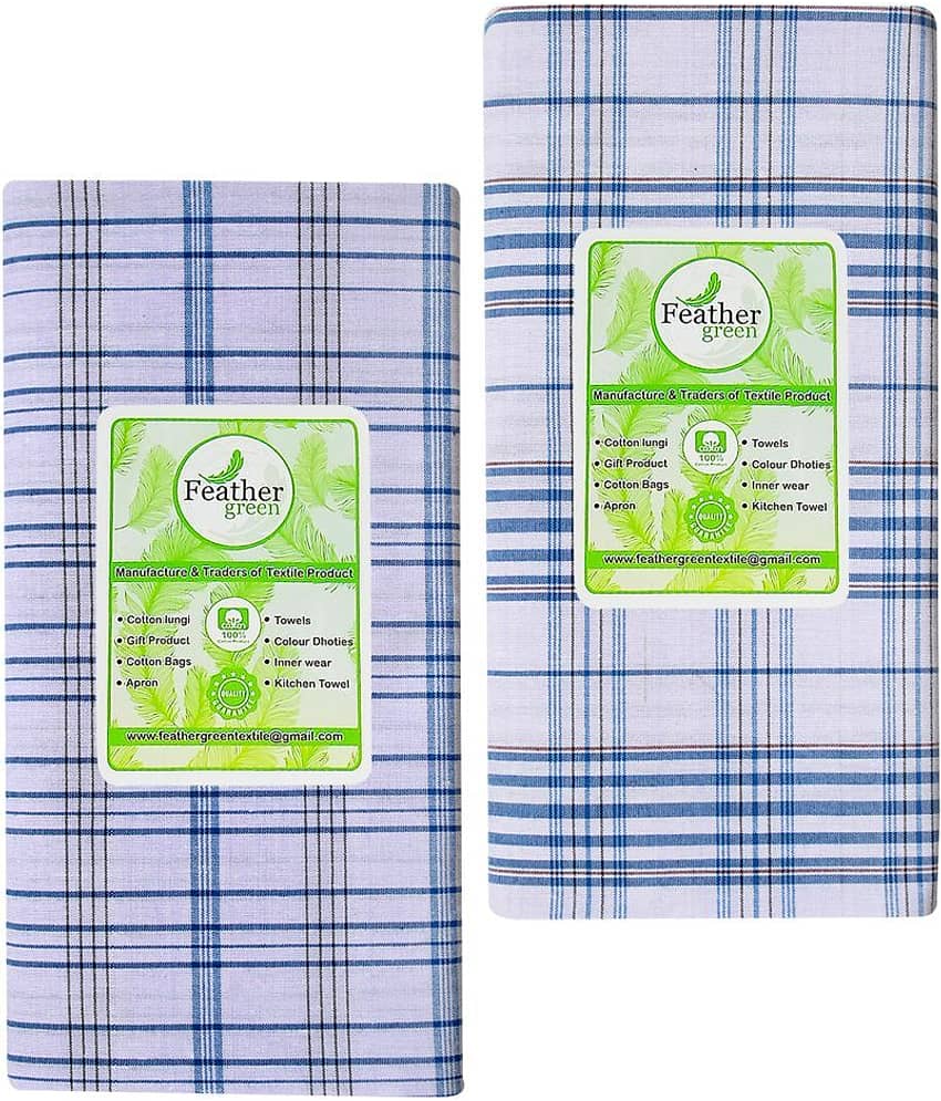 Feather Green Multi Lungi Pack of 2
