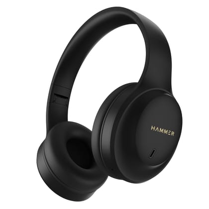 HAMMER Vibe ENC Bluetooth Headphone, 40mm Driver, Dual Pairing, 50hrs Playtime, Voice Assistant, BT V5.4, Game Mode, Soft Cushions, Lightweight Headphones for Music, Gaming and Calls (Black) HAMMER Vibe ENC Bluetooth Headphone, 40mm Driver, Dual Pairing,