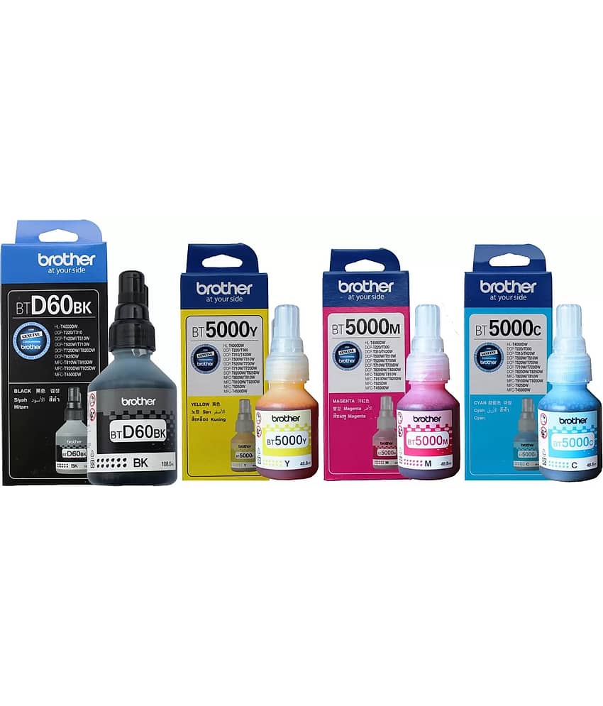 KALAR BT For DCP T220 Ink Multicolor Pack of 4 Cartridge for BT5000 & BT60DBK use printer DCP-T300, DCP-T500, DCP-T700W, MFC-T800W