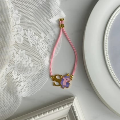 Personalised Unicorn (Lilac) Metal Rakhi