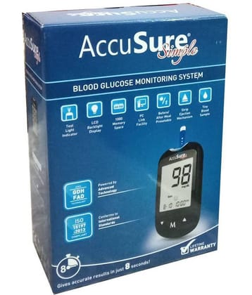 Accusure GLUCOSE MONITOR SIMPLE WITH 25 TEST STRIPS