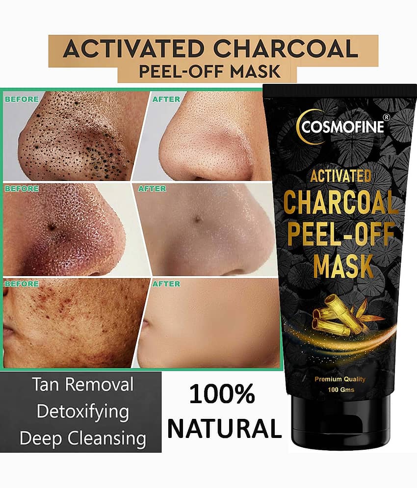 COSMOFINE Activated Charcoal Peel Off Mask, Face Oil Removal Mask For All Skin Type (Pack of 1)