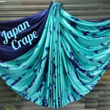 Sky Blue Colored Japan Crepe Silk Saree with Blouse - 5012