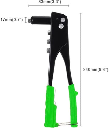 9.5inch (240mm) Hand Riveter 2.4mm, 3.2mm, 4.0mm, 4.8mm Rivet Gun 1 Hand Tool