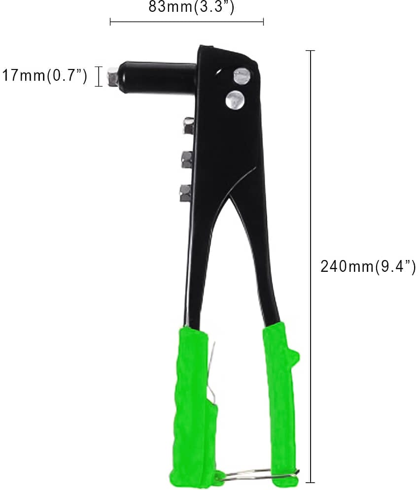 9.5inch (240mm) Hand Riveter 2.4mm, 3.2mm, 4.0mm, 4.8mm Rivet Gun 1 Hand Tool