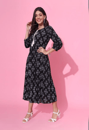 Ikat Pocket Dress-S