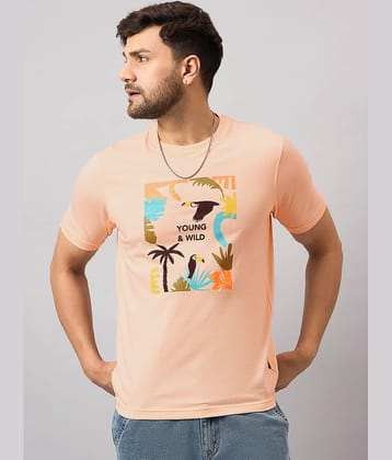 Club York Pack of 1 Cotton Blend Regular Fit Men's T-Shirt ( Peach )