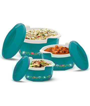MILTON Elegance Jr. Inner Stainless Steel Casserole Gift Set of 3 (395 ml 750 ml 1.35L) Green