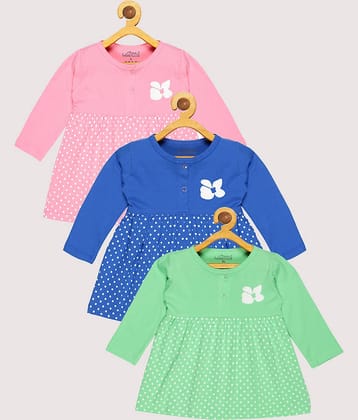 Babeezworld Pack of 3 Baby Girls 100% Cotton Tops ( Multi )