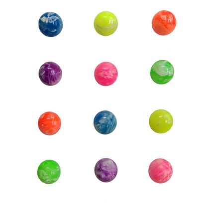 KARTHI7OCT STORE Jumping Balls - Multicolor (Pack of 12) � 3 cm High Bounce Ball with Unique Swirl Designs � Super Bouncy Rubber Balls for Kids & Dogs � Fast Action Play Ball