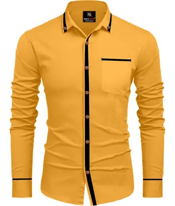 MAN'S SUITUP Cotton Blend Regular Fit Solids Full Sleeves Men's Casual Shirt - Yellow ( Pack of 1 )