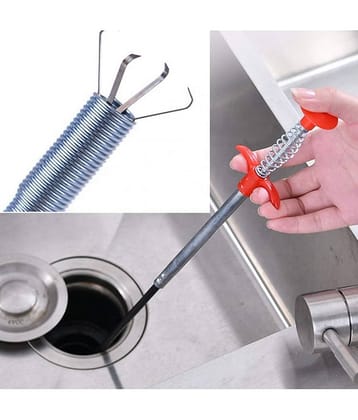 Drain Pipe Cleaning Spring Stick, Hair Catching Drain Pipe Cleaning Claw Wire, Sink Cleaning Stick Sewer Sink Tub Dredge Remover, Spring Drain Pipe Basin Cleaner Tool (90 CM)