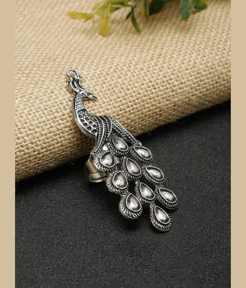 Pujvi Fashions Antique Adjustable Peacock Ring For Womens and Girls