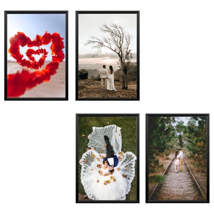NOKKES Customized Set of 4 Premium Print Collage Photo Frames with Your Personalised Photos Frame (Size - 5X7 Inch) Home, Wall, Office Decor and Gifts (pack of 4side4)