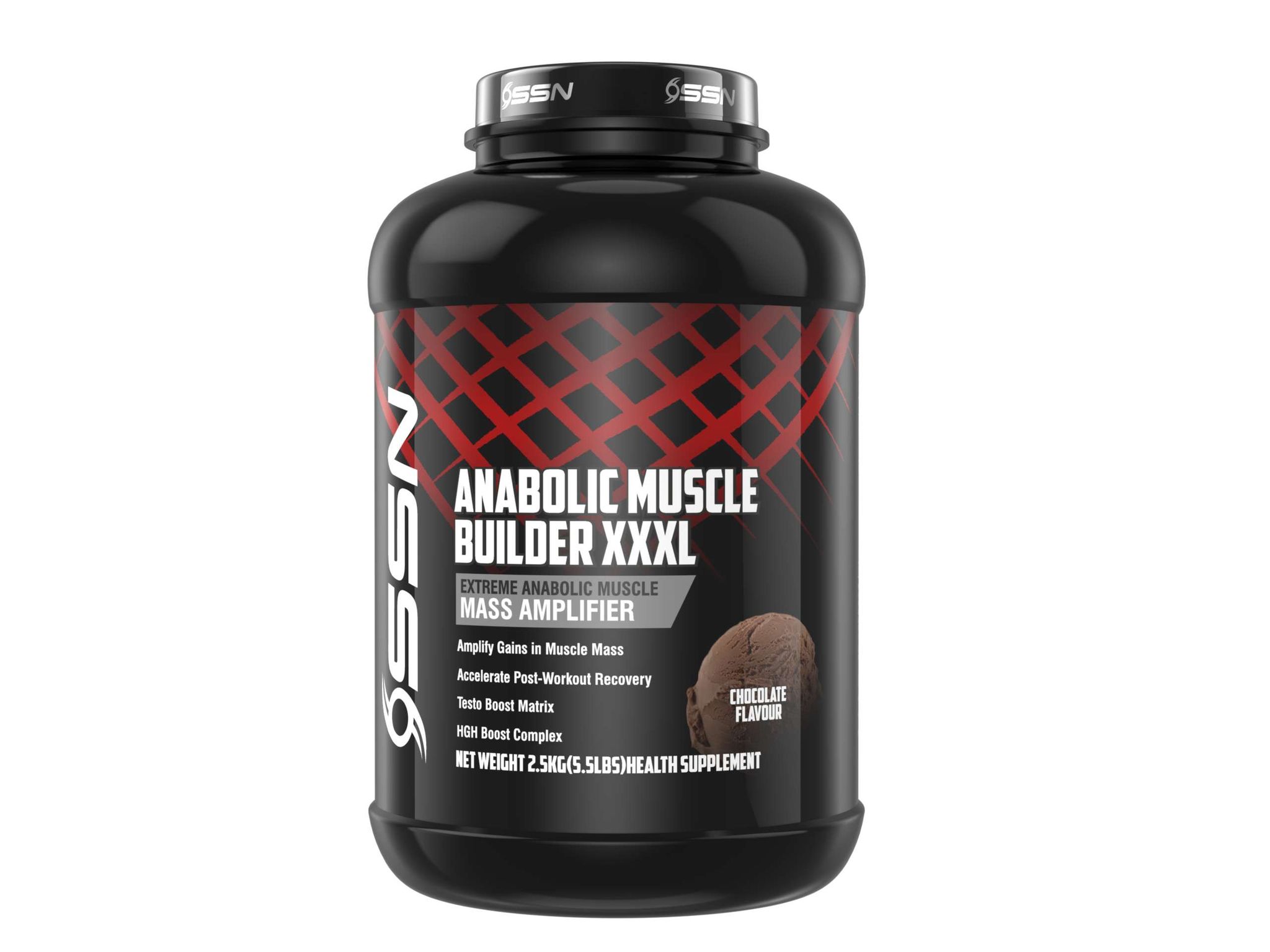 OSSN Anabolic Muscle Builder Xxxl, 2.5kg (5.5 Lbs), Chocolate, Extreme Anabolic Muscle Mass Gainer, 36g Of Protein And 738 Kacl Per Serving With Testo & Boost Matrix, Accelerate Post Workout Recovery