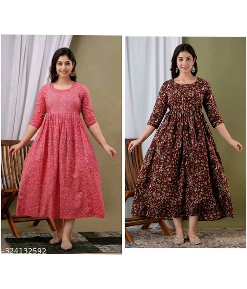 Nevisha Style Multi Color Cotton Maternity Kurta Pack of 2