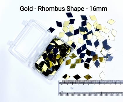 Gold Mirror Cutouts for Lippan Art - Rhombus Shape - 16mm - Select Your Quantity