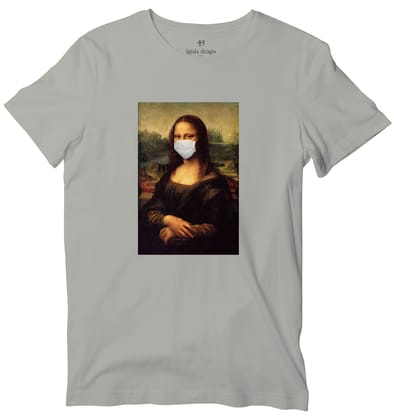 Mona Lisa Social Distancing Art T-shirt-46 - XXL / Grey