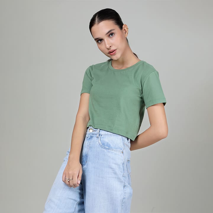 Pastel Green - Crop Top-XS