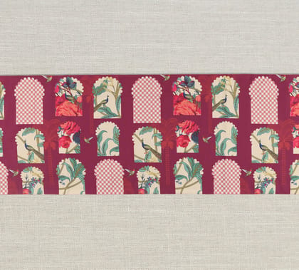 India Circus Boysenberry Signature Windows 94 X 14 Table And Bed Runner