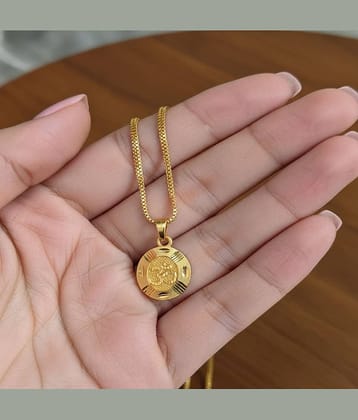 Charms Gold Religious Pendant With Chain ( Pack of 1 )