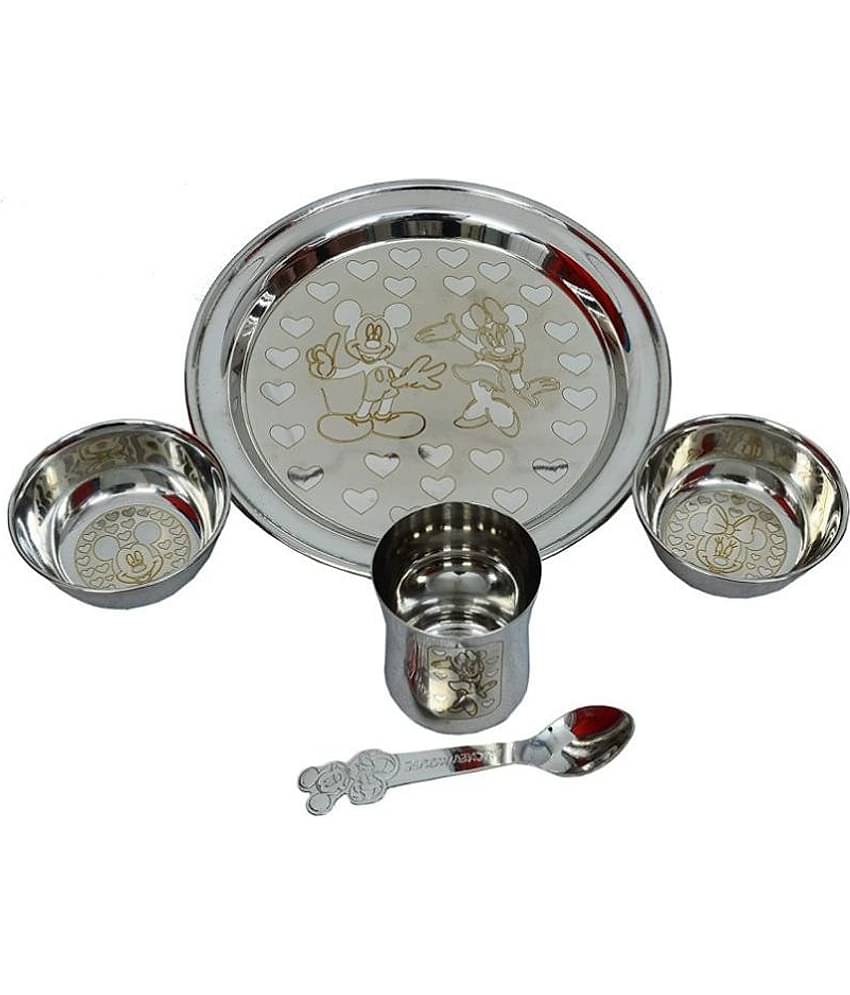 SAGER Dinner Set for Kids Stainless Steel Dinner Set of 5 Pieces