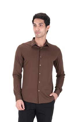 Fluid Cotton Flow Shirt - Mercerised Butter Fabric-Deep Brown / XS