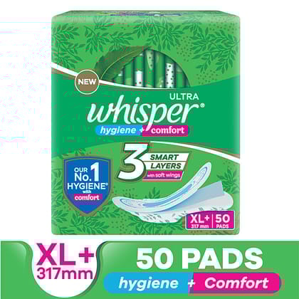 Whisper Ultra Clean Xl, 50 Pcs