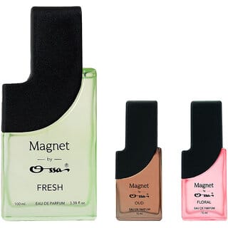 Ossa Magnet Fresh 100ml, Oud 15ml, Floral 15ml Eau De Parfum Long Lasting Perfume Combo for Men And Women (Pack Of 3)
