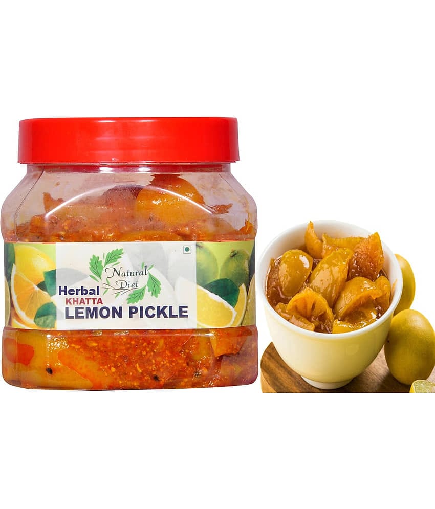 Natural Diet Herbal Masalo Se Bana Punjabi Khatta Lemon Pickle | Tasty & Spicy Pickle 500 g
