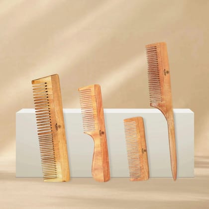 Pure Neem Comb Combo Pack-Neem Wood / in