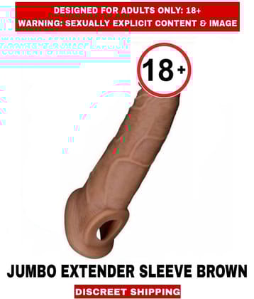 Jumbo Brown  Color Close Ended Soft Silicon Penis Sleeves For Men