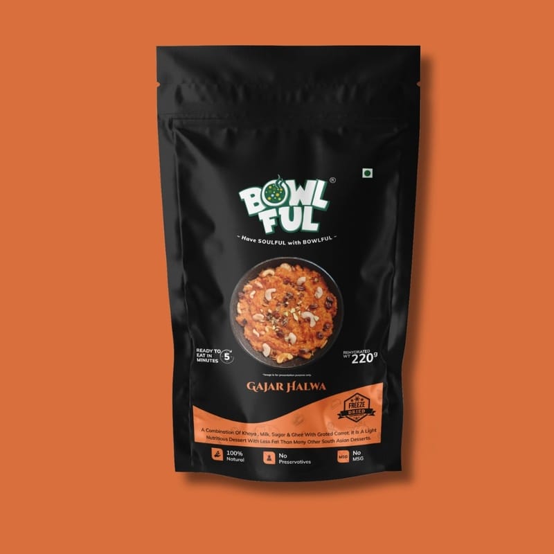 Bowlful Gajar Halwa - 100g Net, Light Carrot & Khoya Dessert