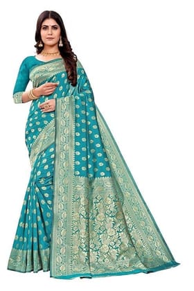 Pervas Women's Banarasi Saree Pure Kanjivaram Style Silk Saree Pervas Women's Banarasi Saree Pure Kanjivaram Style Silk Saree