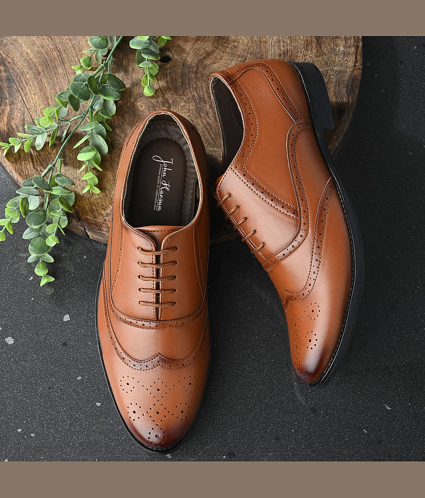 John Karsun Tan Men's Derby Formal Shoes