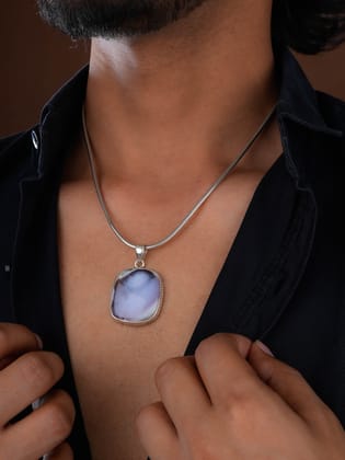 Dendrite Opal Square Pendant
