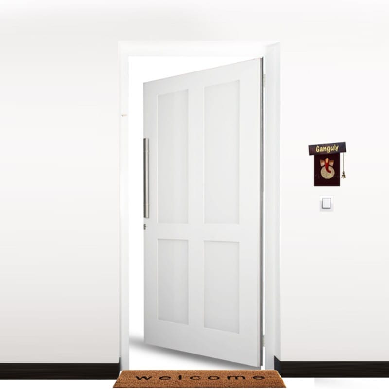 Aluminium Front Door Pure White KPD-1004 (3.3 ft x 7 ft)