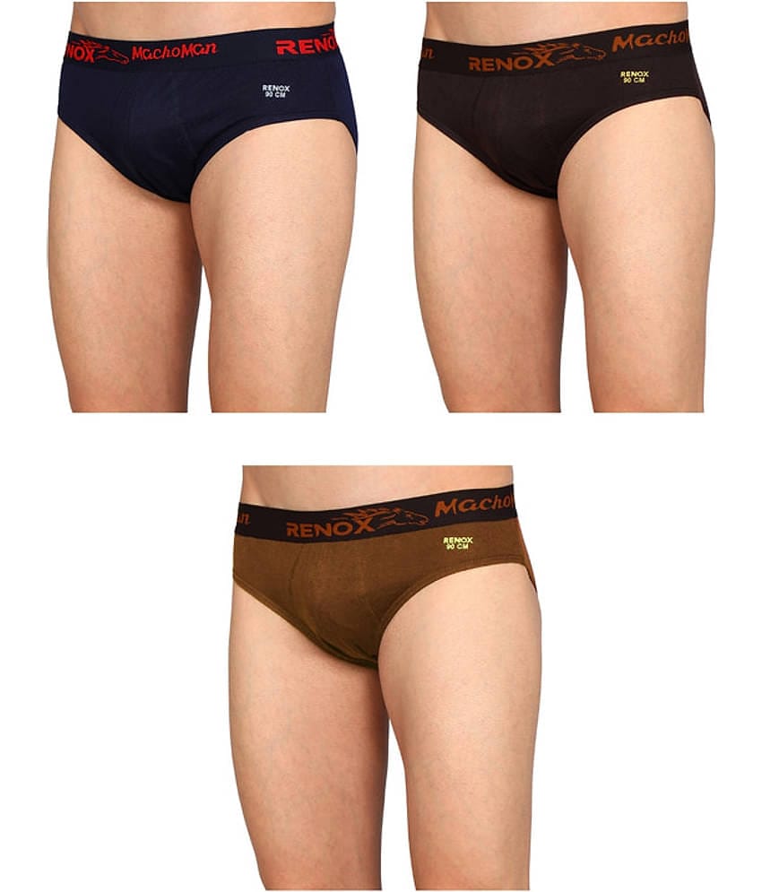 Renox Pack of 3 Cotton Briefs For Men's ( Multicolor1 )