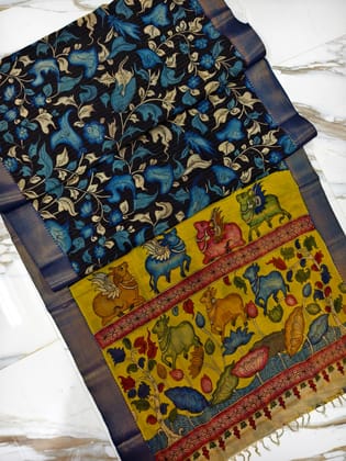 Kalahasti Kalamkari on Bangalore Style 4-Bangalore Silk